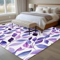 thumbnail image 4 of Rectangle Area Rugs 8 x 10 Ft, Spring Purple Leaves Non-Slip Residential Carpet, Country Leaf Plants Pastoral Indoor Crawling Mats Runner Rugs for Living Room/Dining Room/Bedroom, 4 of 8
