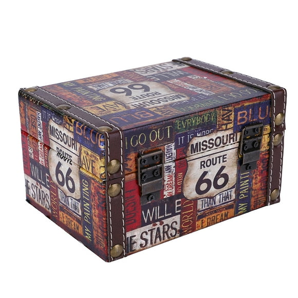 Grande Boîte de Rangement, Style Européen Boîte de Rangement en Bois Vitrine Vintage, Organisateur de Bijoux Rétro avec Motif Magnifique, Délicat et Utile