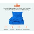 thumbnail image 3 of Super King Plus Comforter Pinch Royal Blue 300 GSM Plush Siliconized Microfiber Fill Duvet Insert Box Stiched Quilted Fluffy Soft 600 TC Egyptian Cotton Shell with Piping & Pillowcases, 3 of 8