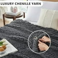 thumbnail image 3 of Chunky Knit Blanket Throw - Soft Chunky Throw Blanket 50x60: 100% Hand Kintted Chenile Crochet Throw Blanket for Couch - Large Cable Knit Chunky Blanket for Home Decor(Dark Grey), 3 of 6
