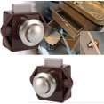 thumbnail image 5 of 5 Pcs Push Button Latch Keyless, Cabinet Door Lock Clasp, Knob Latch Latch for RV Caravan Cupboard Thickness Furniture (Brown), 5 of 5