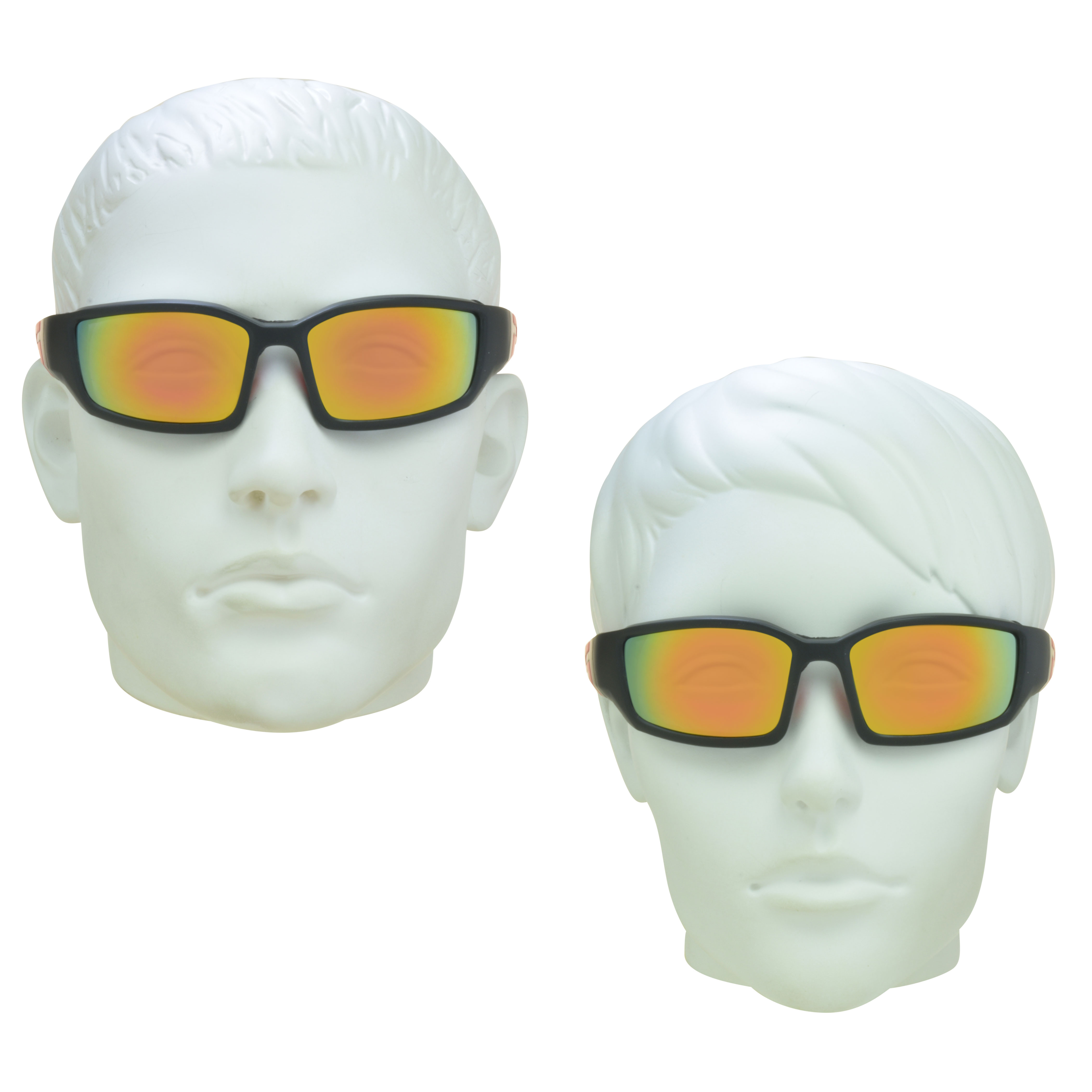 Bikershades Motorcycle Performance Sunglass Foam Padded Adult Male Mirror Orange Lens 2 Pairs
