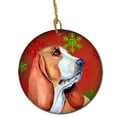 thumbnail image 1 of Basset Hound Red Snowflake Holiday Christmas Ceramic Ornament, 1 of 1
