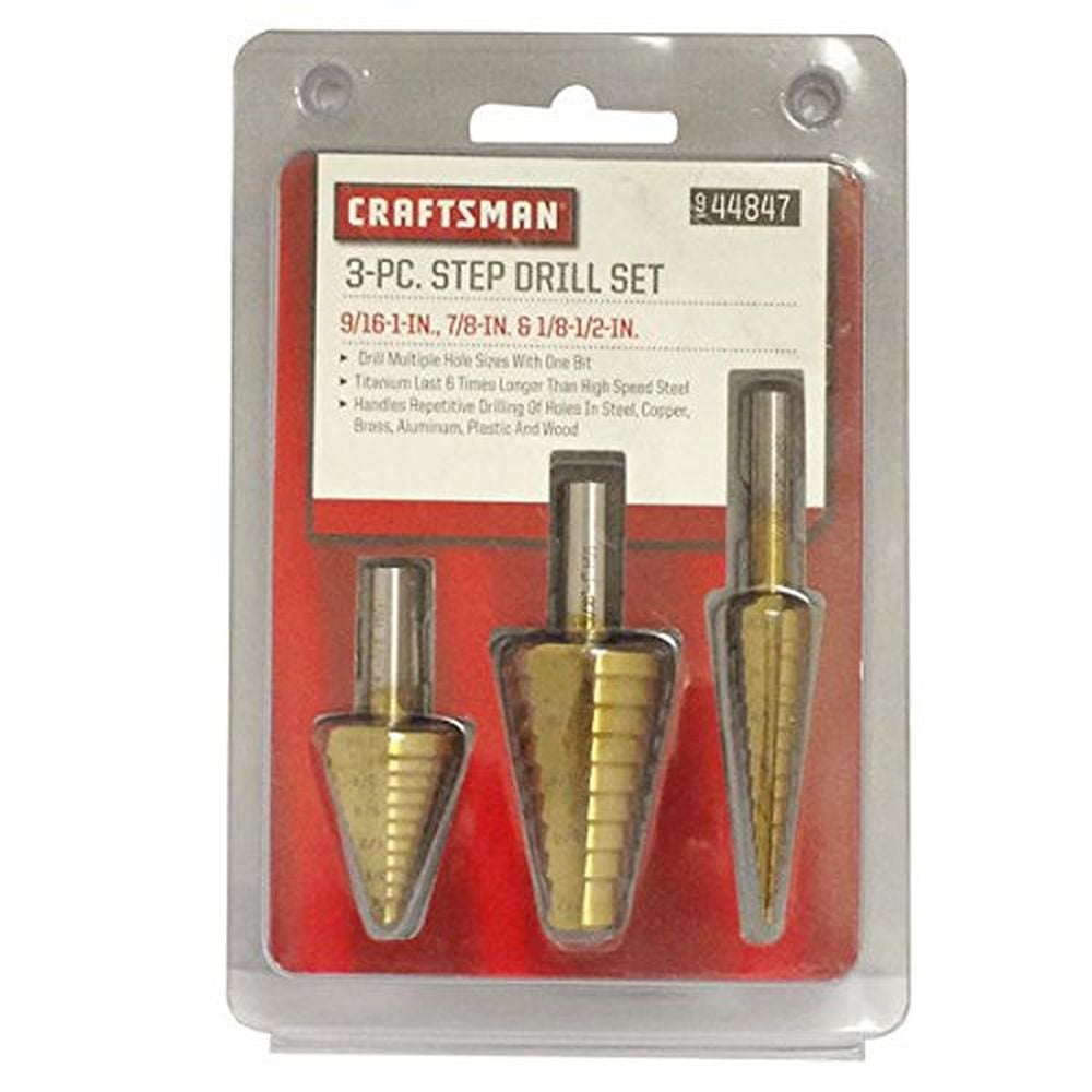 Craftsman 944847 Step Drill Set, 3 Piece