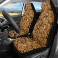 thumbnail image 2 of Yuyamidu 2pcs Set Capybara Car Seat Covers Cute Vehicle Bucket Seat Cover Stretchy Driver Seat Covers for SUV Van Sedan, Brown, 2 of 7