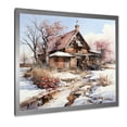 thumbnail image 4 of Designart "Winter Charm Of The Barn" Barn Picture Framed Canvas Wall Art, 4 of 5