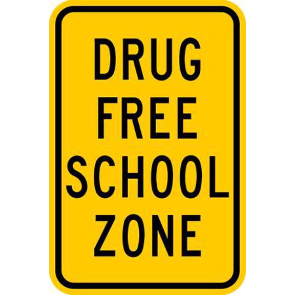 BRADY 141814 School Zone Sign, 18 x 12In, BK/WHT, Text