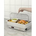 thumbnail image 4 of Lot de 2 Plats Électriques Anti-Frottement 9 QT à Température Réglable, Réchauffe-Nourriture à Dessus Roulé avec Poêle Pleine Grandeur, Serveurs et Réchauffe-Buffets en Acier Inoxydable, Réchauffe-Nourriture à Affichage de Température avec Couvercle Transparent pour Fêtes, 4 of 8