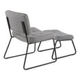 thumbnail image 3 of Lumisource Stout Contemporary Lounge Chair and Ottoman Set in Black Steel and Grey Fabric, 3 of 7