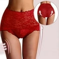 thumbnail image 2 of Aayomet sous-Vêtements en Coton pour Femmes Taille Haute Dentelle Modelante (Rouge, TTG), 2 of 4