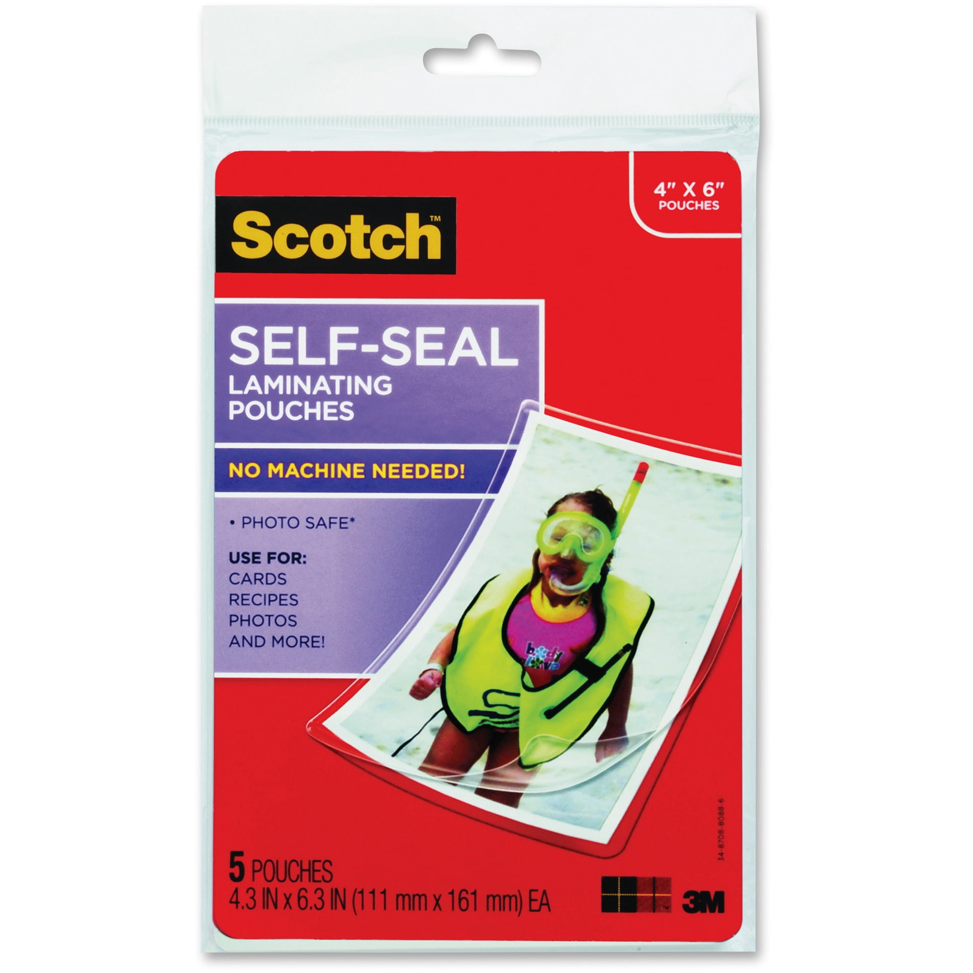 Scotch Self-Sealing Laminating Glossy Tag Pouches Laminating Pouch/Sheet Size