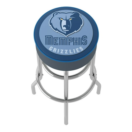 Memphis Grizzlies NBA Padded Swivel Bar Stool - Midnight Blue, Smoke