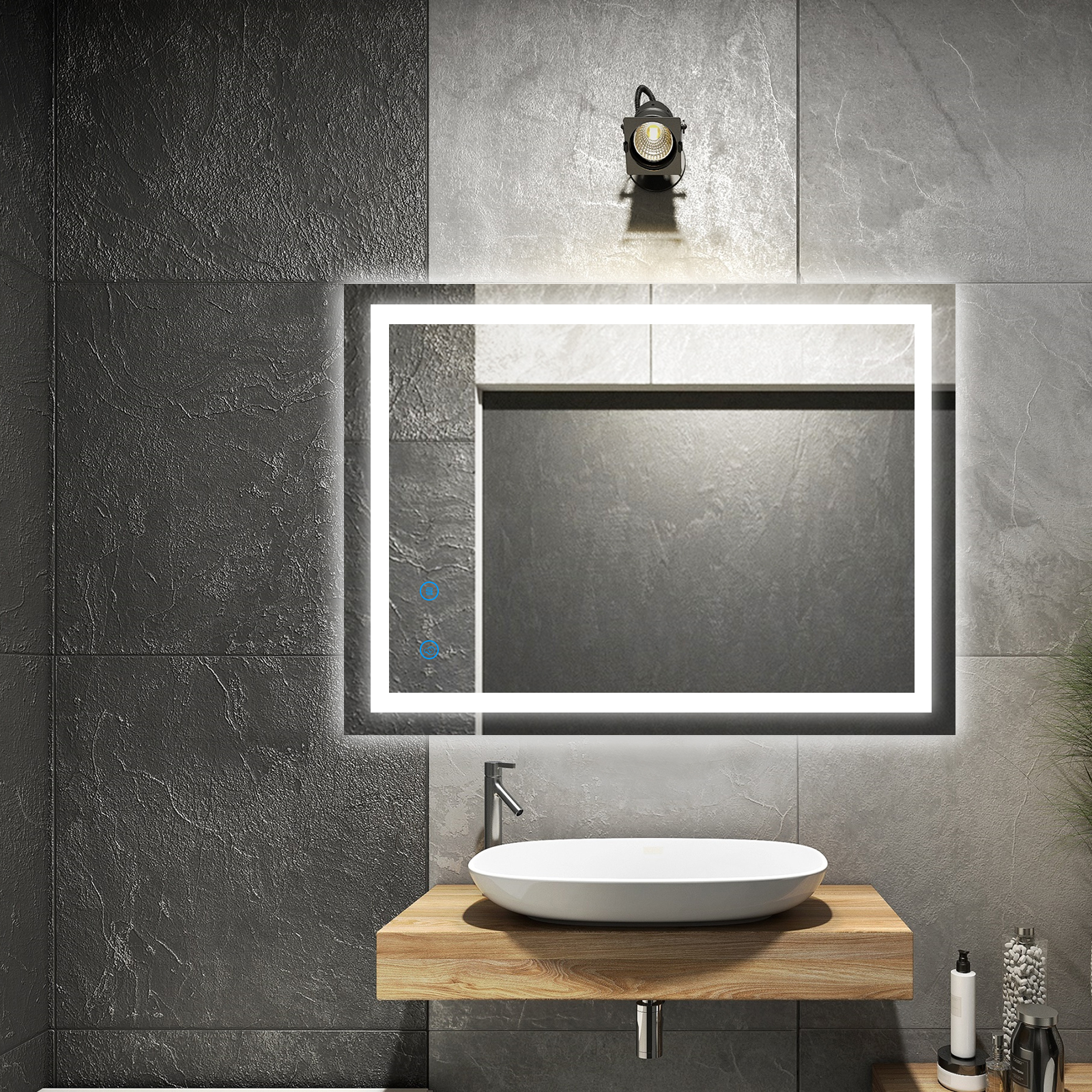 AVAWING LED Mirror Bathroom Vanity Wall Mounted, Dimmable Anti-Fog Smart  Mirror with Light, 28 x 36 Inch, CRI 95+, CCT Adjustable, UL Certification   IP 54 Waterproof (Vertical/Horizontal)