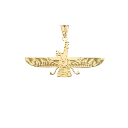 14k Yellow Gold Dainty Faravahar Pendant