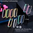 thumbnail image 6 of Gold Plated Multicolor Cubic Zircon Ladies Party Geometric Huggie Hoop Earrings, 6 of 9