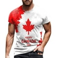 thumbnail image 1 of LUOGENLI T-shirts pour Hommes Printemps et Été Fête Nationale Décontracté Vintage Usé Impression Partielle t-Shirt Col Rond Manches Courtes Haut Rouge TTG, 1 of 5