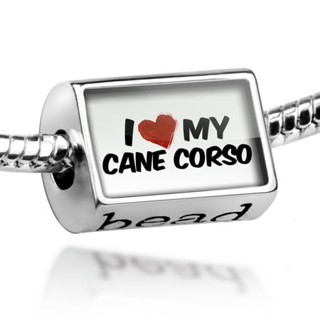 - Bead I Love my Cane Corso Dog from Italy Charm Fits All European Bracelets