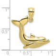 thumbnail image 5 of Auriga Fine Jewelry 10K Yellow Gold Textured Dolphin Jumping Charm for Women (L-25.6 mm,W-24 mm), 5 of 6