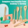 thumbnail image 2 of Juego de utensilios de cocina (6, bambú natural), cucharas de madera para cocinar, juego de espátulas, utensilios de madera para cocinar, utensilios de bambú, espátula de madera para cocinar, 2 of 8