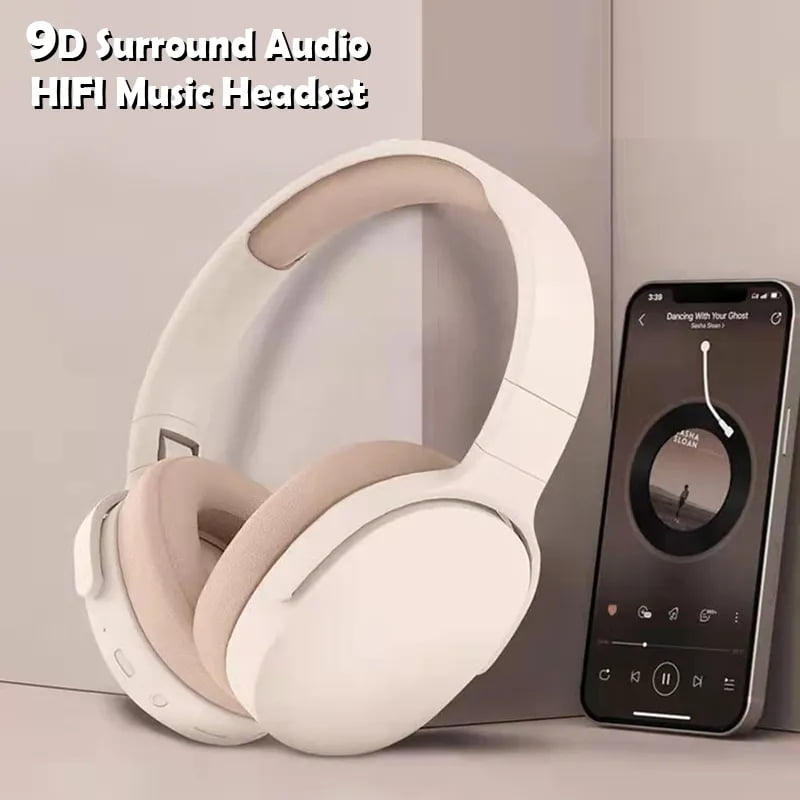 Wireless On-Ear Headphones, Upgraded Bass HiFi Stereo Wireless Headset, Foldable and Wireless Wired Mode, Soundproof On-Ear Headphones with Mic and Volume Control for PS5, PS4, PC, Switch, Mac-Blue