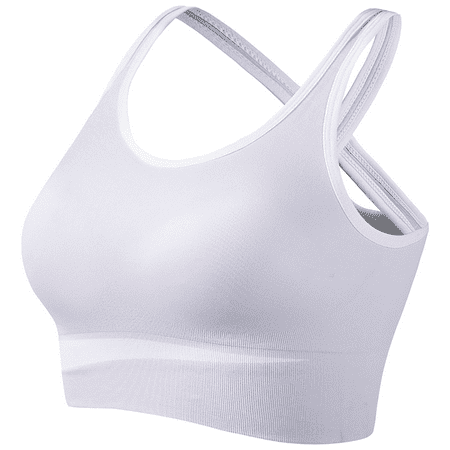Fulorrnie Bras for Women Plus Size Wirefree Supportive Comfort Cross Back Sport Stretchable Strapless Bra  Purple  L