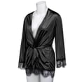 thumbnail image 5 of Puntoco Plus Size Nightdress Clearance,Women Satin Nightdress Silk Lace Lingerie Nightgown Sleepwear Robe Black XL(XL), 5 of 5