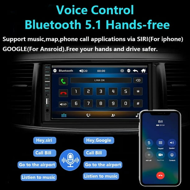 Naifay Double Din Car Stereo Compatible with Apple Carplay and