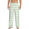 thumbnail image 2 of Picia Green Checkboard Mens Soft Woven Cotton Elastic Waistband Sleep Pajama Pant Lounge Sleep Pant With Pockets And Drawstring-X-Large, 2 of 9