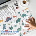 thumbnail image 4 of Long Mouse Pads for Desk,White Dinosaurs Plants Mushrooms Pattern Desk Mats on Top Of Desks, Desk Mouse Pad Extra Large with 3mm Non-Slip Base and Stitched Edge for Gaming,Office,Work,Home 31.5"x11.8", 4 of 6
