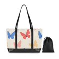 thumbnail image 7 of FORMRS Canvas Laptop Tote Bag for Women with 15.6" Computer Compartments Shoulder Handbag, Red Butterflies, 7 of 7