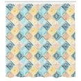 thumbnail image 3 of Geometric Shower Curtain, Hand Drawn Style Rhombus Pattern in Pastel Colors Simple Tie Dye Tile Design, Fabric Bathroom Set with Hooks, 69W X 70L Inches, Multicolor, by Ambesonne, 3 of 3