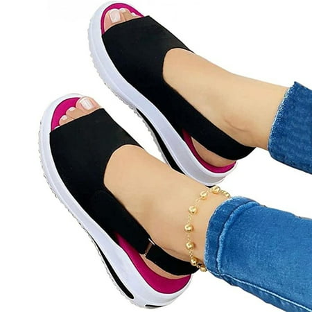 

Open Toe Breathable Slip-on Shoes Soft & Comfortable Gifts For Women 40 Black