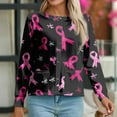 thumbnail image 3 of Scrubs for Women with Pockets, Moisture Wicking Holiday Scrub Tops, Stretch Plus Size Nurse Uniform Shirts Breast Cancer Awareness Pink S, 3 of 5