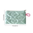 thumbnail image 3 of Quilted Heart Cosmetic Storage Pouch Portable Organizer, Lightweight Zipper Bag For Earphones Coins Makeup And Small Essentials, Compact Travel Accessory Storage Solution, 3 of 6