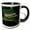 Black/White, variant on 3drose, Grasshopper on a Leaf, 11oz Two-tone Red Mug