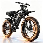 Electric Bike for Adults, 1500W Peak Fat Tire Ebike 20″×4″ Snow-Tread, 48V 17.6Ah Removable Battery, 32MPH, Dual Suspension,UL 2849