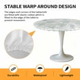 thumbnail image 2 of Elastic Fitted Round Tablecloth, Green Coastal Waterproof Stretch Table Cover for 55"-60" Tables, Sea Turtle Nautical Coral Summer Beach Washable Outdoor Tablecloths for Patio, Picnic, Camping, 2 of 9
