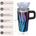 thumbnail image 3 of 20oz Geometric Pattern Stainless Steel Tumbler, Double Wall Insulated Travel Coffee Mug with Handle Leak Proof with Straw, 3 of 5