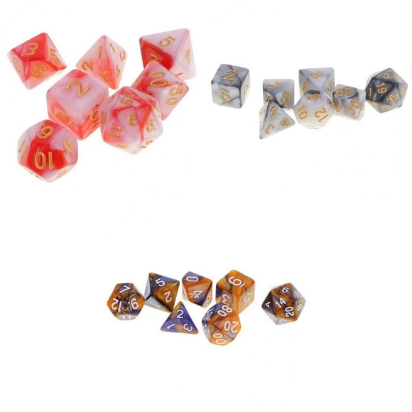 21Pcs Multi Side D4-D20 Die Para Juegos De Rol Suministros De Juguete Sunnimix Juego de mesa de dados poliédricos