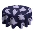 thumbnail image 4 of Skeleton Print Halloween Tablecloth 60 Inch Round - Waterproof Washable Spooky Scary Skull Artwork, 4 of 6