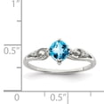 thumbnail image 2 of 925 Sterling Silver Rhodium Plated Diamond and Sky Blue Topaz Cushion Ring Size 8, 2 of 2