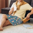 thumbnail image 4 of Wukai Corgi with Flowers Men’s Short Pajama Pants With Pockets Soft Sleep Pj Shorts for Men-, 4 of 6