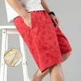 thumbnail image 6 of FRSASU Mens Casual Printed Shorts Golf Hiking Drawstring Elastic Waist Summer Beach Shorts with Pockets Red, 6 of 6