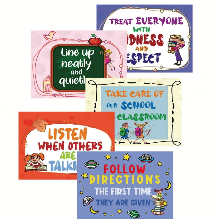 17 Pcs A4 Classroom Rules Preschool Class Rules Posters Classroom Rules