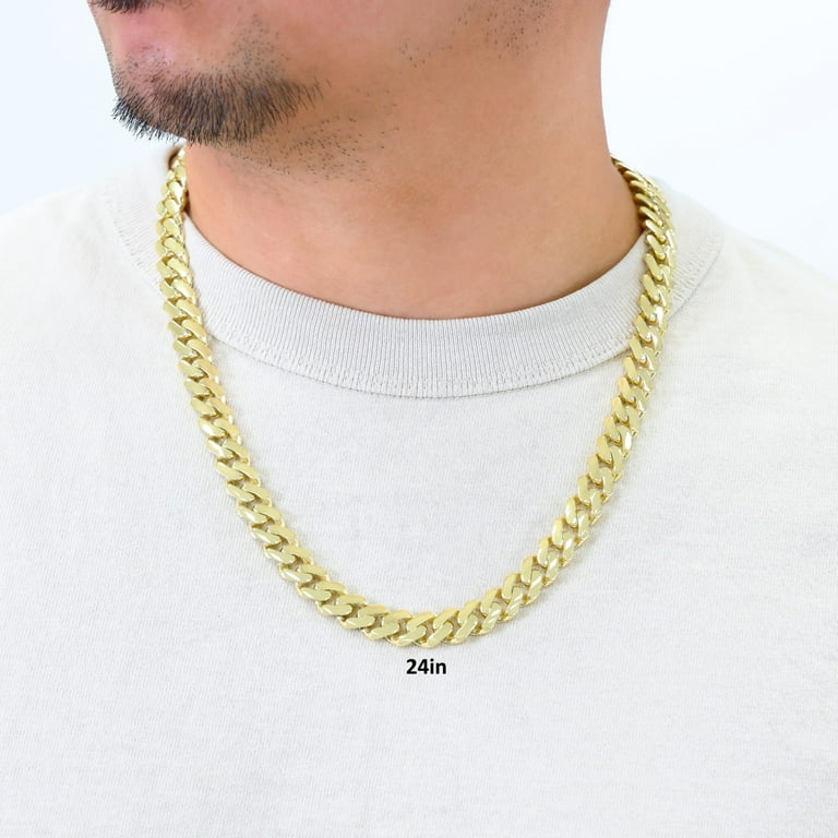 Nuragold 14k Real Yellow Gold Royal Monaco Miami Cuban Link
