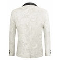 thumbnail image 2 of COOFANDY Men's Floral Tuxedo Jacket Luxury Embroidered Wedding Blazer Dress Suit for Party Dinner, 2 of 9