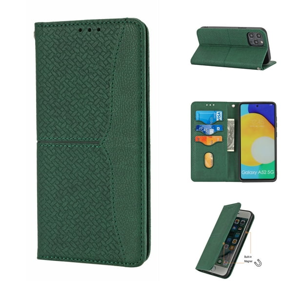 Allytech Wallet Case for Apple iPhone 12 Pro Max 6.7 inch,Premium PU Leather Flip Kickstand Card Slots Magnetic Closure Shockproof Phone Cover with Hand Strap,Green