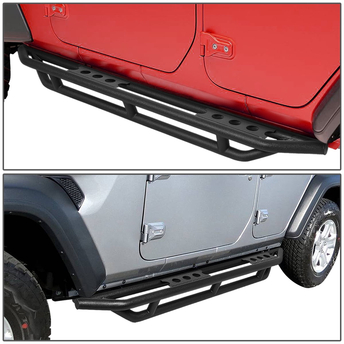 DNA Motoring Rock Sliders Side Step Nerf Bar Running Board for 18-19 Jeep Wrangler JL 4-Dr Unlimited