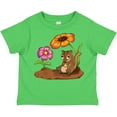 thumbnail image 3 of Inktastic Cute Chipmunk on Lunch Break with Flowers Boys or Girls Toddler T-Shirt, 3 of 5
