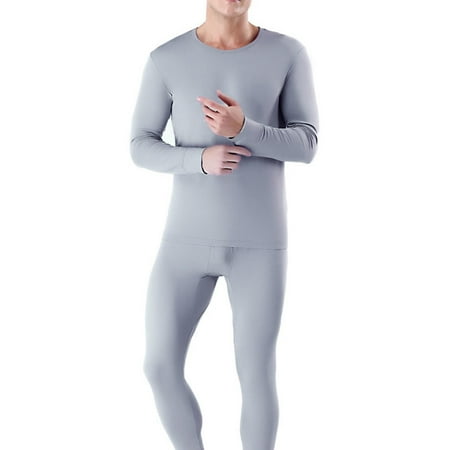 

S LUKKC LUKKC Winter Pajamas Clearance! Men s Plus Size Thermal Underwear Set Microfiber Soft Fleece Lined Long Johns Winter Warm Long Sleeve Base Layer Top & Bottom for Cold Weather